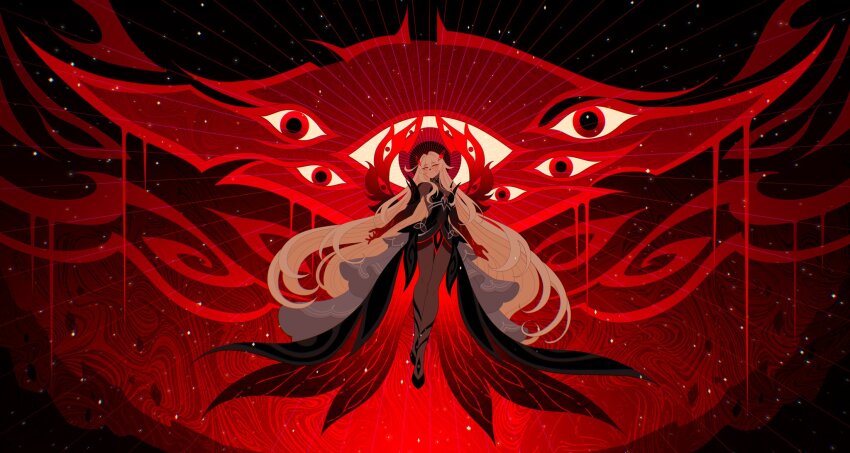 1girl, bare_shoulders, black_background, black_dress, black_shoes, breasts, brown_pantyhose, cleavage