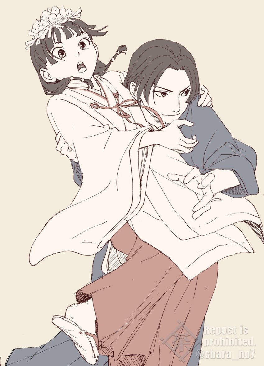 1boy, 1girl, anal_beads, arm_around_another's_back, arm_around_shoulder, blunt_bangs, chara_no7, closed_mouth