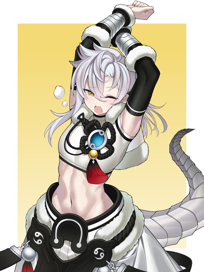 1boy, abs, absurdres, arm_warmers, arms_up, black_arm_warmers, capelet, chinese_commentary