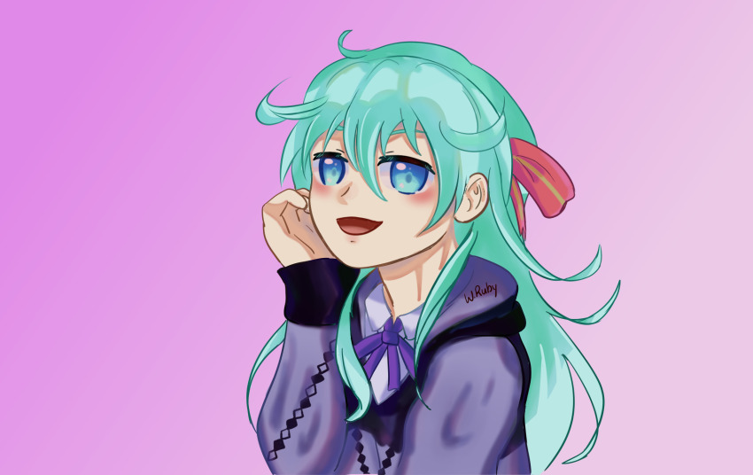 1girl, grimms_notes, grimms_notes_gakuen, hand_up, highres, long_hair, looking_at_viewer, open_mouth