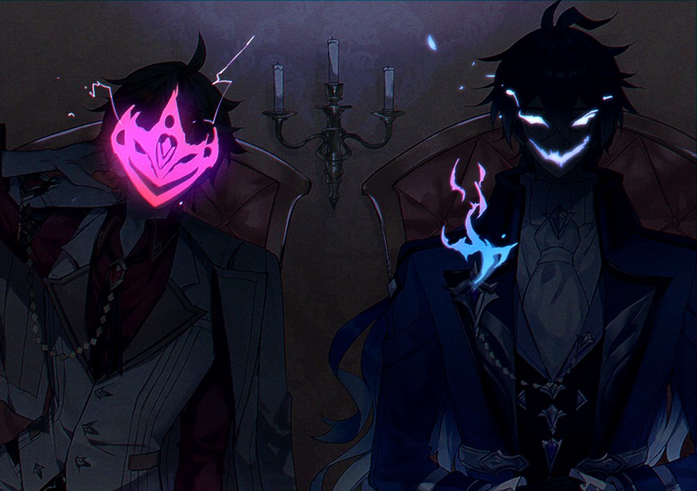 ascot, black_gloves, black_hair, blue_coat, blue_eyes, blue_hair, closed_mouth, coat