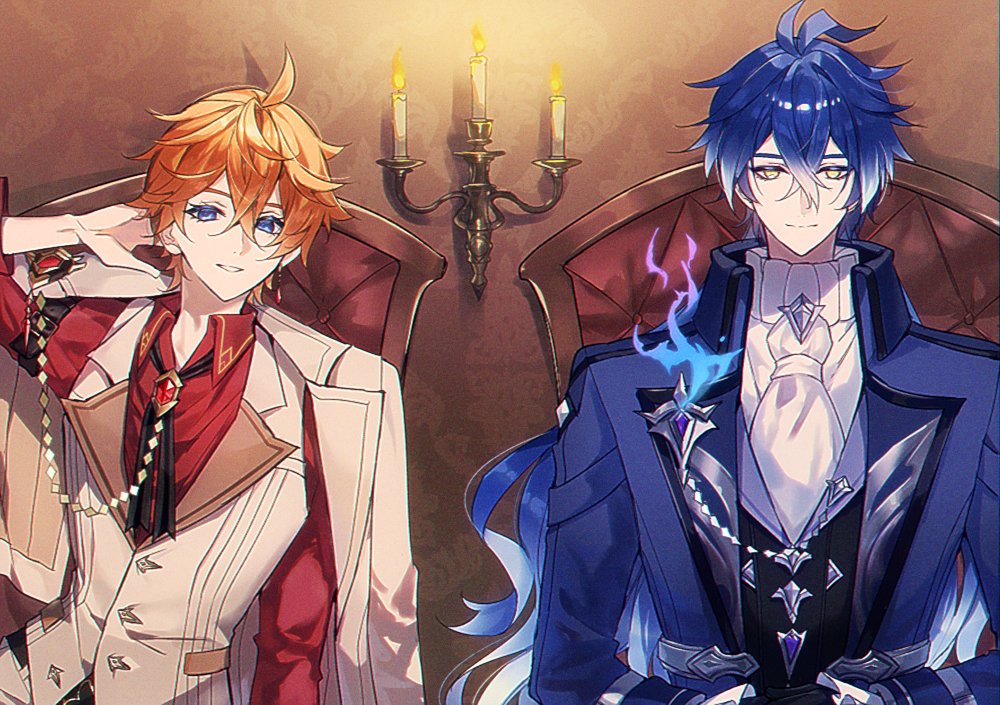 ascot, black_gloves, black_hair, blue_coat, blue_eyes, blue_hair, closed_mouth, coat