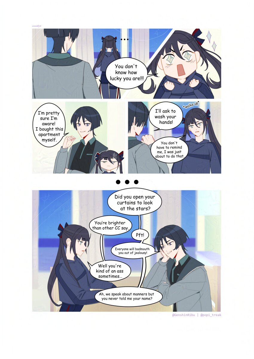 ..., 1boy, 1girl, absurdres, alternate_costume, alternate_universe, arm_rest, arrow_(symbol)