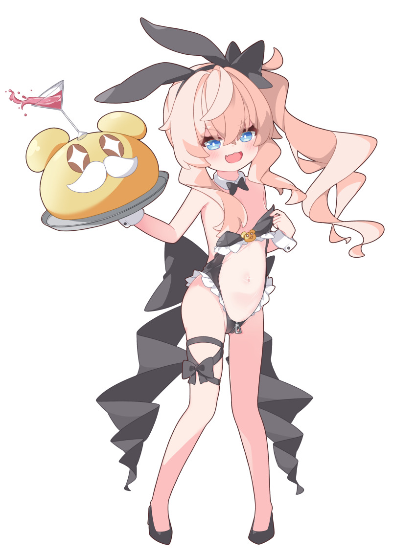 1girl, absurdres, animal_ears, bikini, bikini_pull, black_bikini, black_bow, black_bowtie