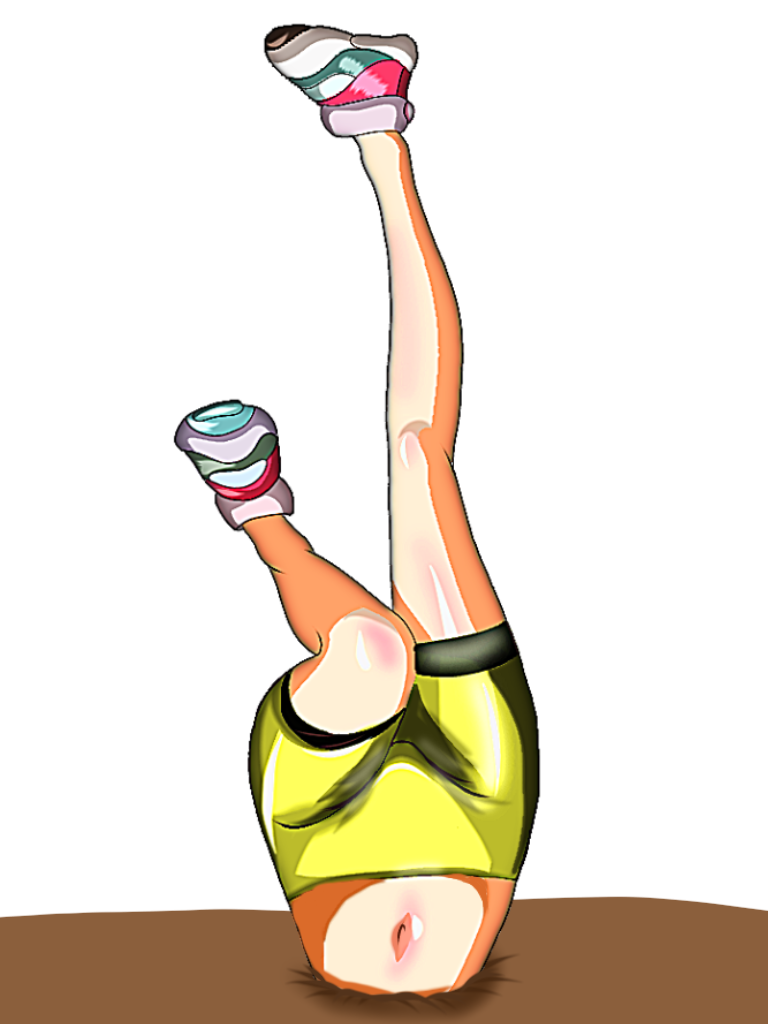 1girl, inugami-ke_no_ichizoku_pose, kris_(pokemon), legs, lower_body, masalu_kai, navel, nintendo