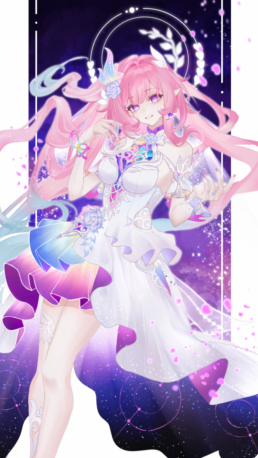 1girl, aqua_hair, bare_shoulders, breasts, bridal_veil, chinese_commentary, commentary_request, cyrene_(demiurge)_(honkai:_star_rail)