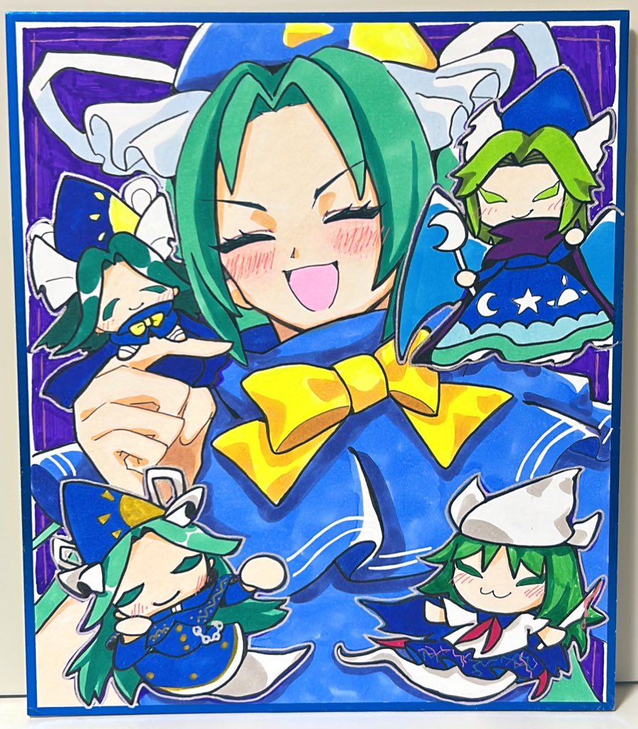 1girl, blood, bloody_knife, blue_capelet, blue_hat, bow, bowtie, capelet