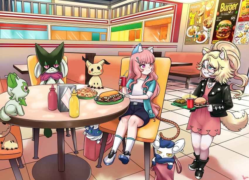 2girls, absurdres, akemithekitten, chloeakemi, cosplay, gen_6_pokemon, gen_7_pokemon, gen_9_pokemon