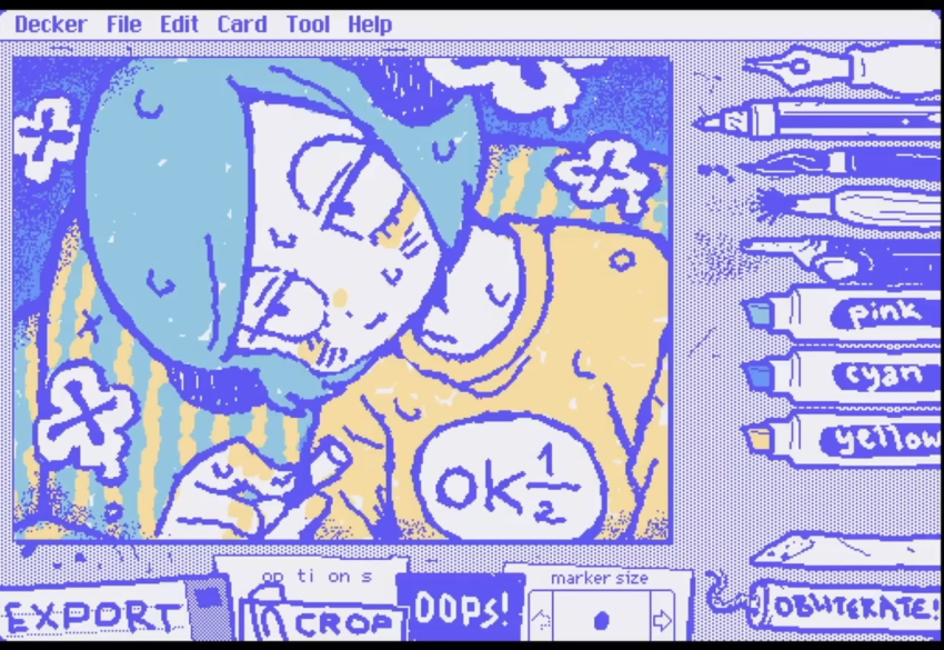 1boy, animal_ears, art_program_in_frame, blue_hair, cigarette, couch, facial_mark, fake_animal_ears, half-closed_eyes, hand_up, head_tilt, highres, holding, holding_cigarette, joint_(drug), male_focus, marijuana, neko_oven, on_couch, randal's_friends, shirt, short_hair, sitting, solo, stoned, sweat, upper_body, whisker_markings, wigglypaint_(medium), yellow_shirt