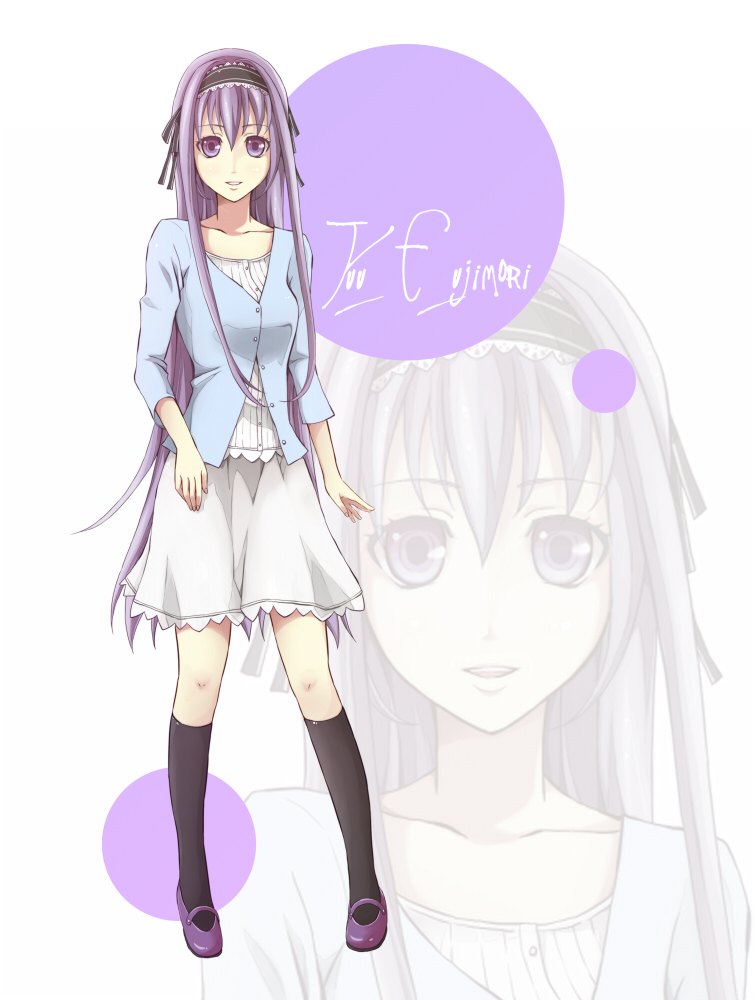 1girl, black_legwear, female_focus, fujimori_yuu, hairband, koikishi_purely_kiss, lace, lace-trimmed_skirt