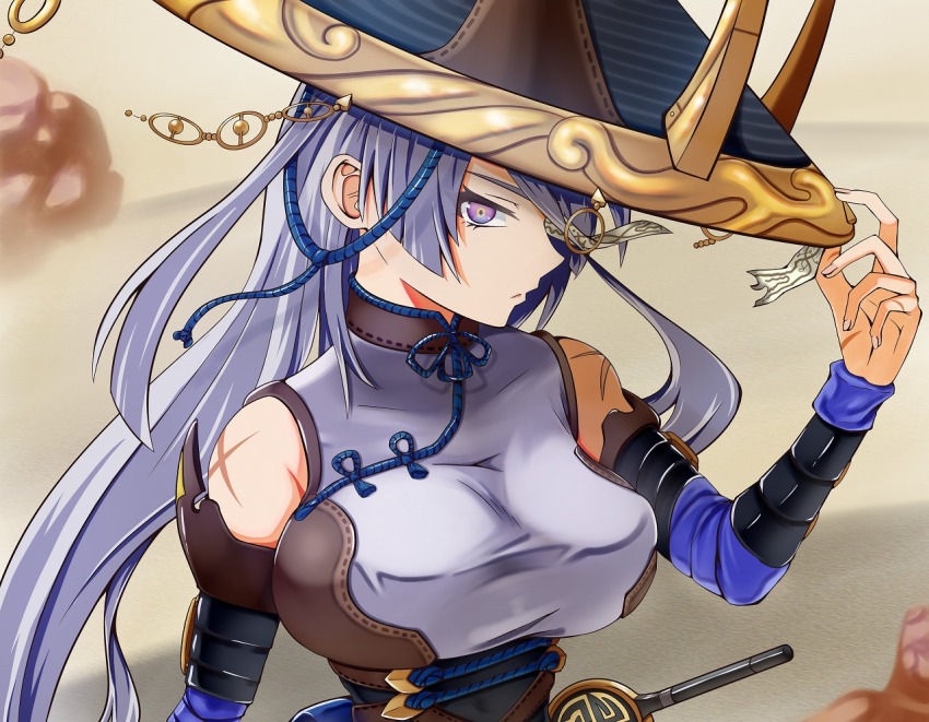 1girl, blunt_sidelocks, breasts, china_dress, chinese_clothes, commentary_request, detached_sleeves, dress