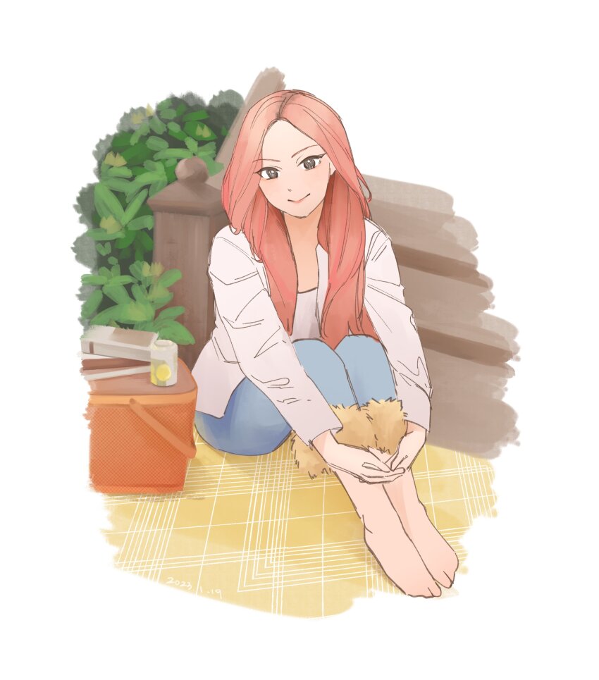 1girl, absurdres, border, chinese_commentary, chu_0618, closed_mouth, commentary_request, dated