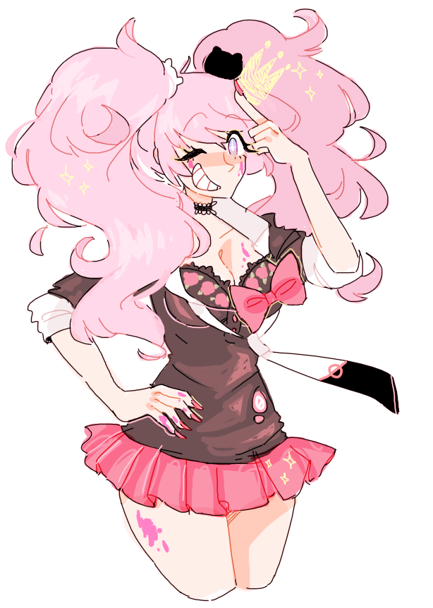 1girl, black_bra, black_shirt, blonde_hair, blood, blood_on_face, bow, bra