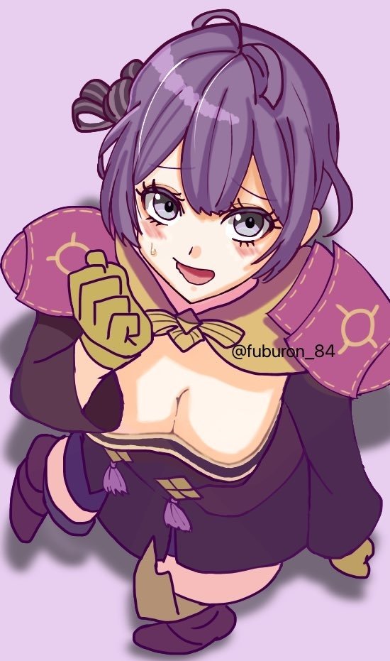 1girl, bernadetta_von_varley, bernadetta_von_varley_(timeskip), breasts, cleavage, fire_emblem, fire_emblem:_three_houses, fuburon_84