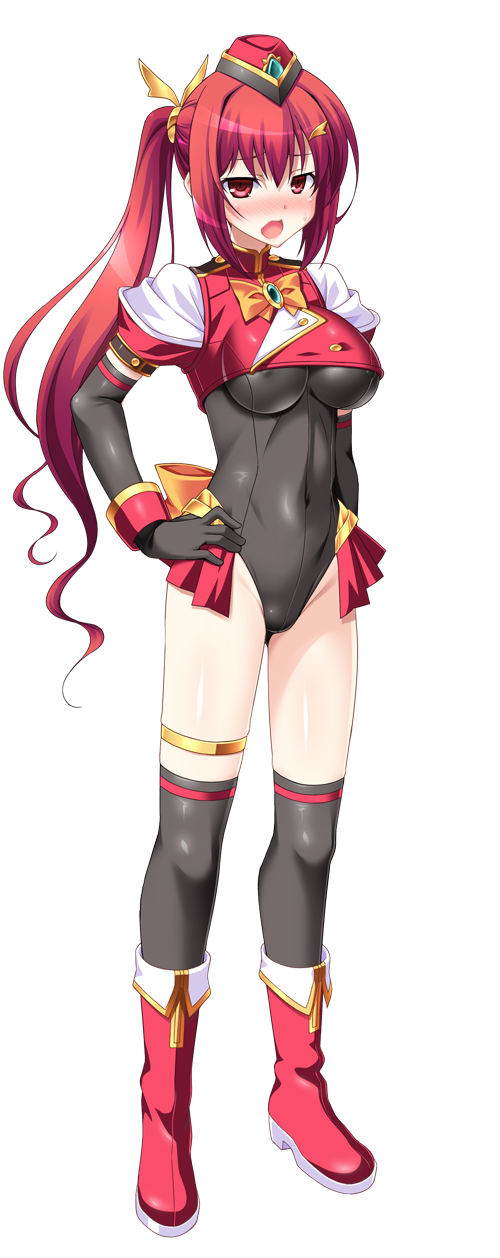 1girl, :o, aoi_masami, asamiya_minami, black_gloves, black_leotard, black_thighhighs, blush