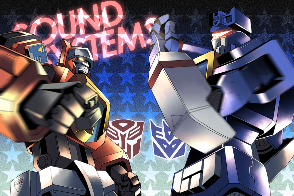 autobot, bad_id, bad_pixiv_id, blaster, blaster_(transformers), clenched_hand, clenched_hands, decepticon