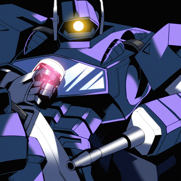 1980s_(style), arm_cannon, bad_id, bad_pixiv_id, decepticon, drink, energy, glass, glowing, mecha, no_humans, oldschool, retro_artstyle, robot, science_fiction, shockwave_(transformers), solo, transformers, transformers:_generation_1, weapon, yfm_(mrk)