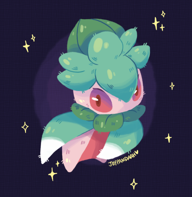 commentary, english_commentary, fomantis, full_body, gen_7_pokemon, joypandaah, nintendo, no_humans