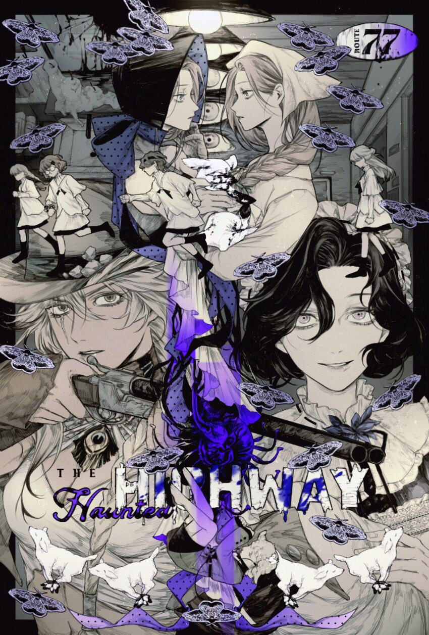 1boy, 6+girls, aged_down, animal, animal_hug, argus_(reverse:1999), baby_animal, bonnet