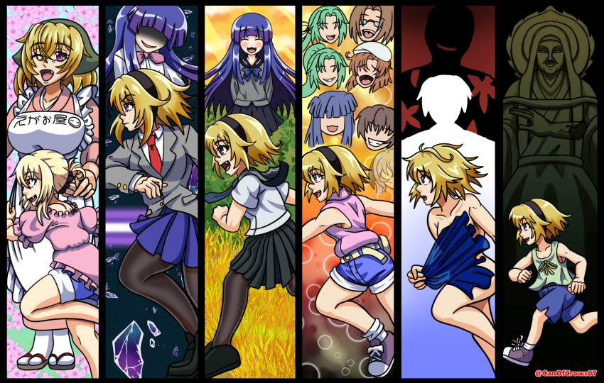 age_progression, aged_up, canofcrows07, furude_rika, hanyuu, highres, higurashi_no_naku_koro_ni, higurashi_no_naku_koro_ni_gou, higurashi_no_naku_koro_ni_rei, houjou_satoko, houjou_satoshi, houjou_teppei, irie_kyousuke, kimiyoshi_sakiko, maebara_keiichi, naked_towel, oyashiro-sama, sonozaki_mion, sonozaki_shion, towel