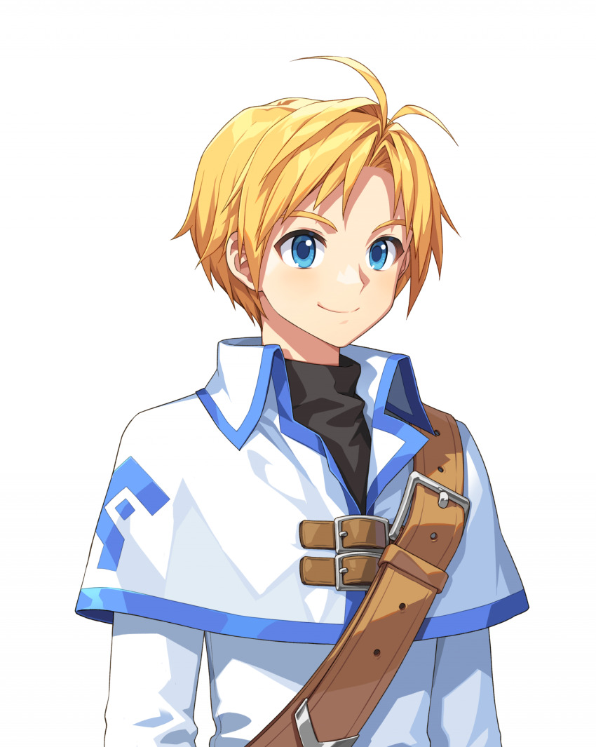 1boy, absurdres, antenna_hair, arms_at_sides, artist_request, belt, blonde_hair, blue_pupils