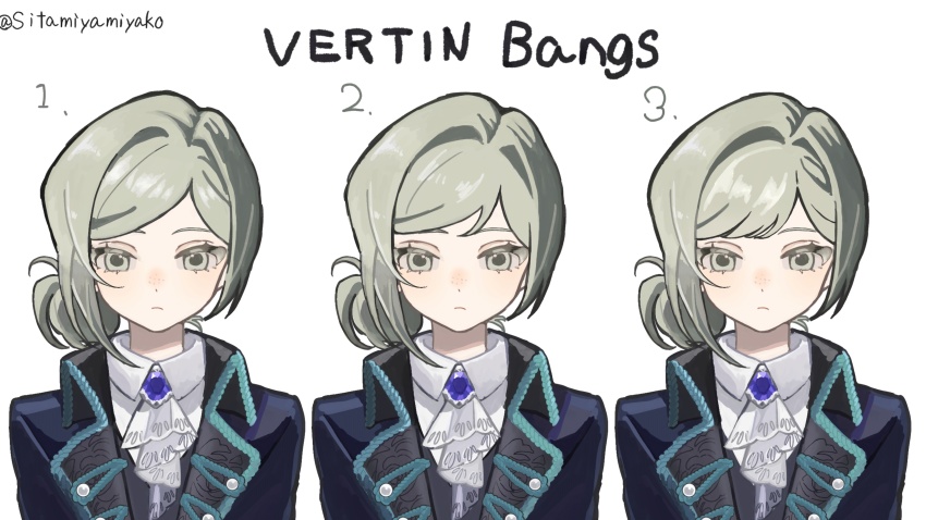 1girl, absurdres, ascot, black_coat, brooch, closed_mouth, coat, collared_shirt