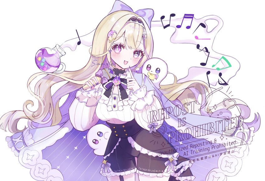 1girl, ameazami, black_corset, black_shorts, blonde_hair, breasts, buttons, coat