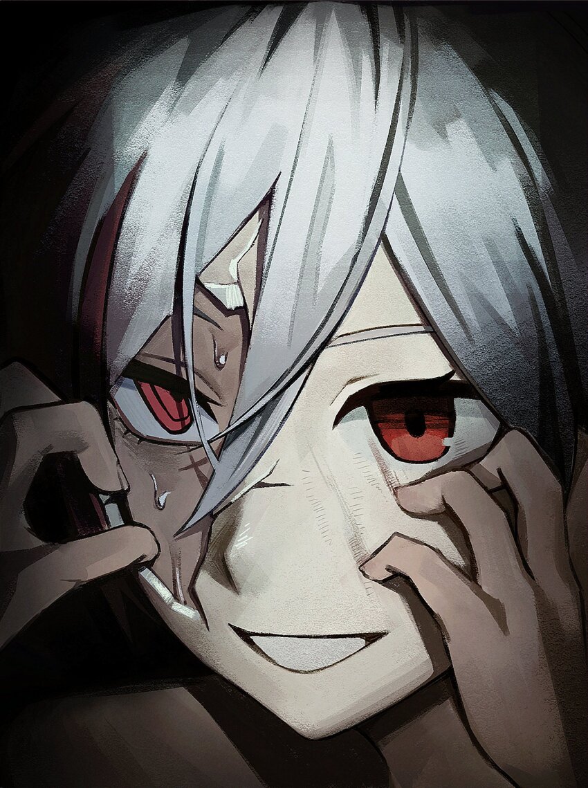 1girl, 7h3rd, cosplay, cracked_kawaii_mask, fu_hua, fu_hua_(garuda), herrscher_of_sentience, herrscher_of_sentience_(cosplay)