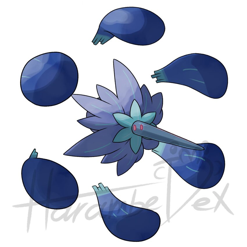 artist_name, colored_sclera, glimmora, harambedex, highres, mega_glimmora, mega_pokemon, nintendo