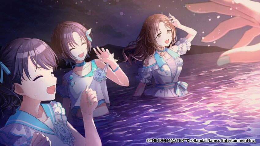 4girls, ahoge, aqua_eyes, aqua_hair, asakura_toru, black_hair, blue_ribbon, blue_sailor_collar