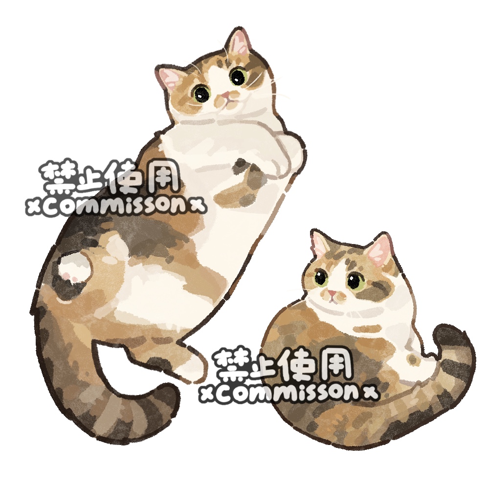 animal, animal_focus, calico_(pattern), calico_cat, cat, commission, dilute_tortoiseshell, fat