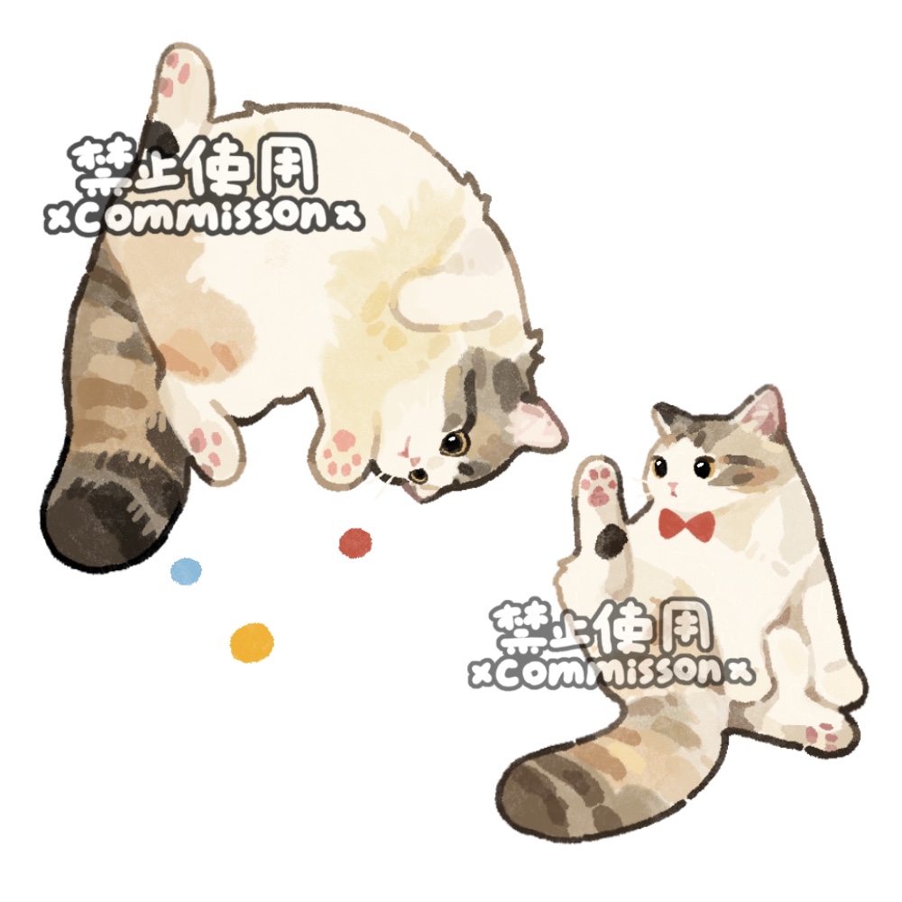 animal, animal_focus, bow, bowtie, caliby_cat, calico_(pattern), calico_cat, cat