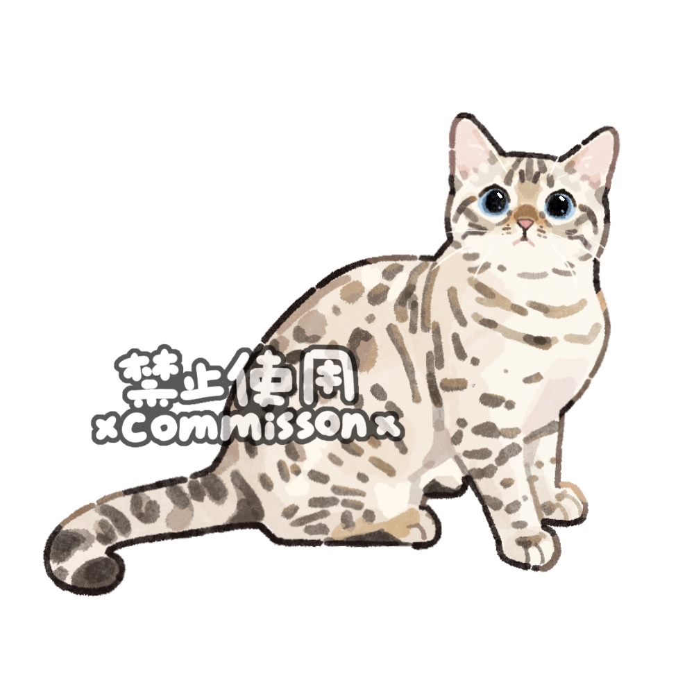 animal, animal_focus, bengal_cat, blue_eyes, cat, commission, full_body, looking_at_viewer