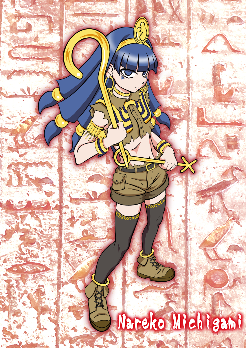 1girl, absurdres, ayana_mizuki, belt, black_belt, black_thighhighs, blue_eyes, blue_hair