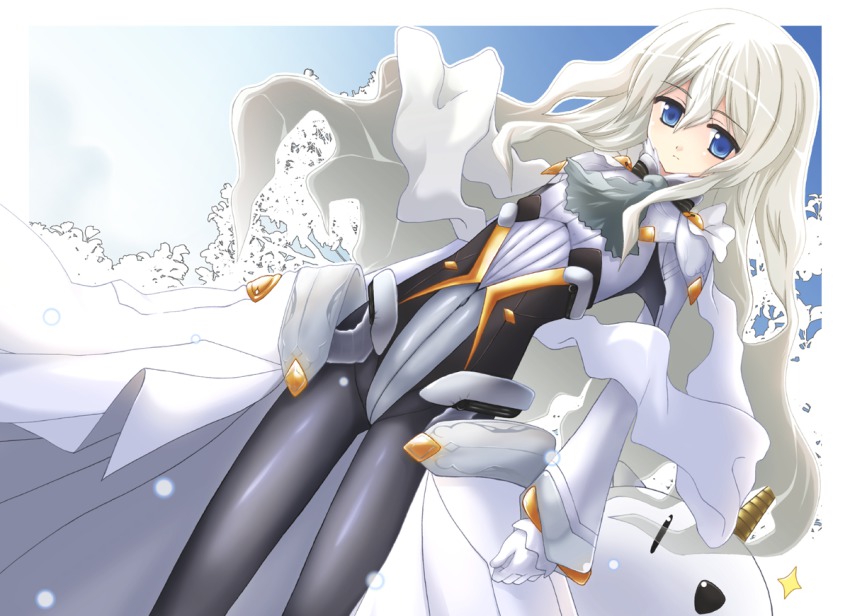 anne_dautrich, blue_eyes, bodysuit, flat_chest, kyoukaisenjou_no_horizon, long_hair, nanao_yuki, pantyhose