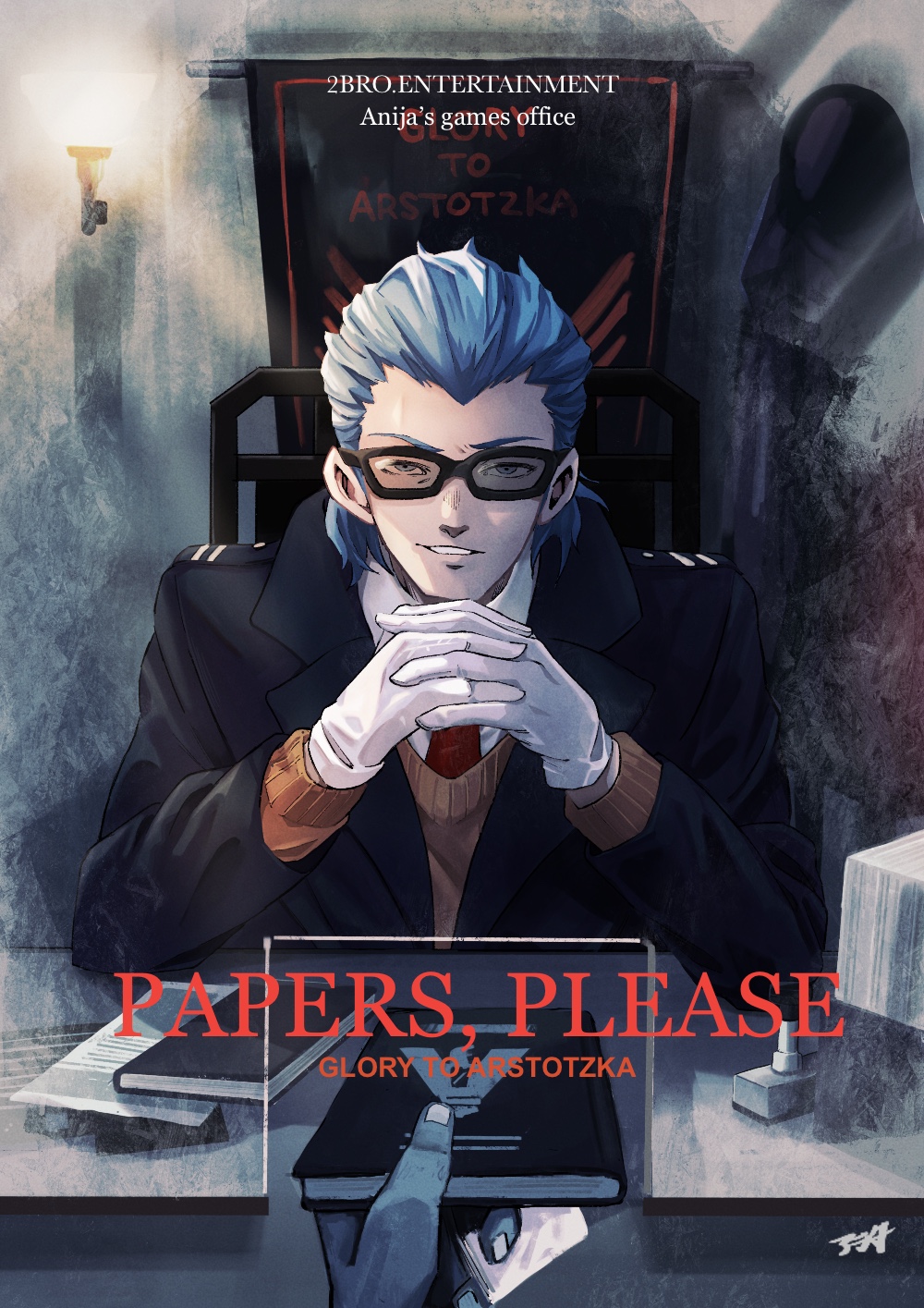 2bro., anija_(2bro.), black-framed_eyewear, black_jacket, book, brown_sweater, chair, commentary_request