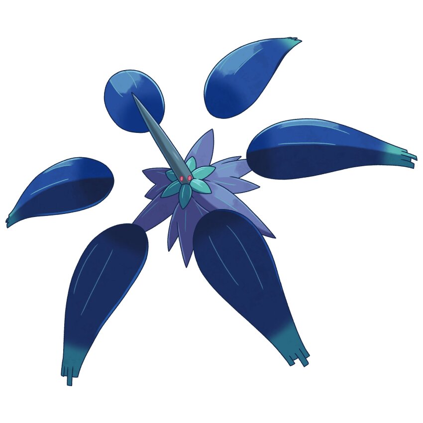 black_gem, blue_skin, cardnlh, colored_skin, diamond_(shape), flower, gem, glimmora