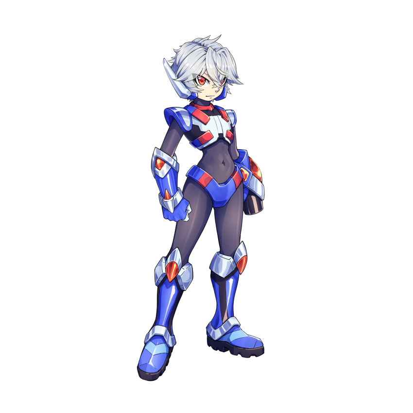 1boy, absurdres, adapted_costume, alternate_costume, arm_cannon, armor, armored_boots, body_armor