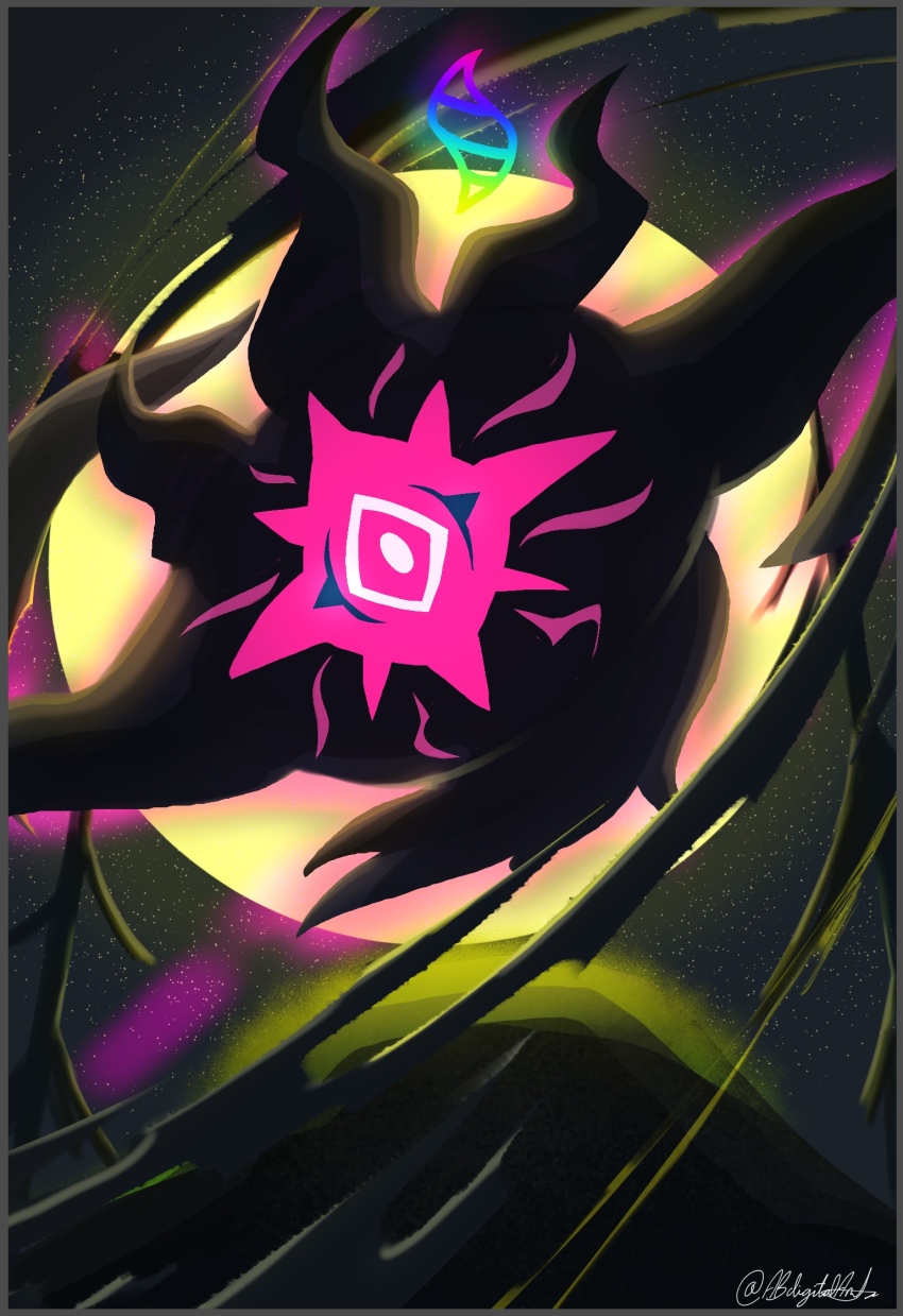 ab_arts, border, clip_studio_paint_(medium), commentary, darkrai, english_commentary, full_moon, gen_4_pokemon