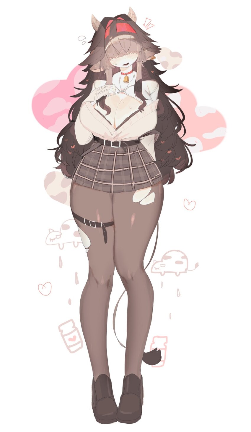 1girl, animal_ears, belt, belt_buckle, black_belt, black_hair, black_shoes, breasts