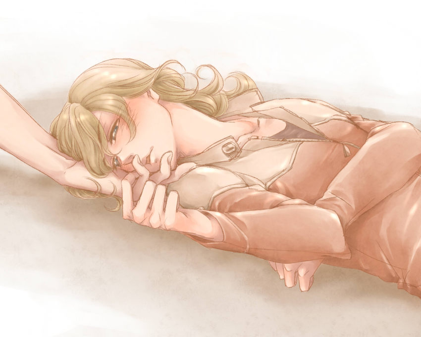 10s, 1boy, bad_id, barnaby_brooks_jr., blonde_hair, green_eyes, highres, jacket