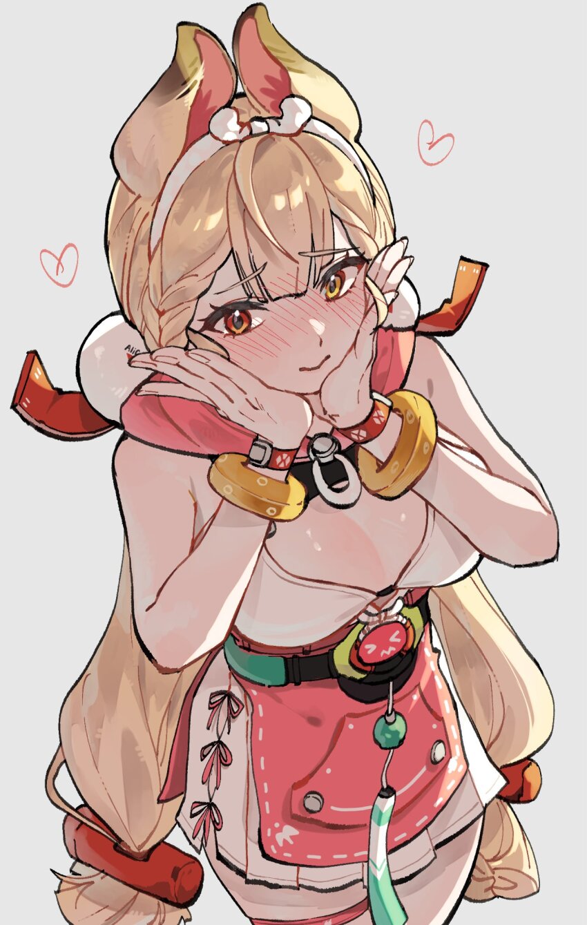 1girl, alice_thymefield, alice_thymefield_(sea_of_thyme), animal_ears, apron, bangle, bare_shoulders, belt