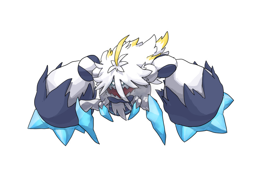commentary_request, crabominable, empty_eyes, full_body, gen_7_pokemon, highres, ice, korean_commentary