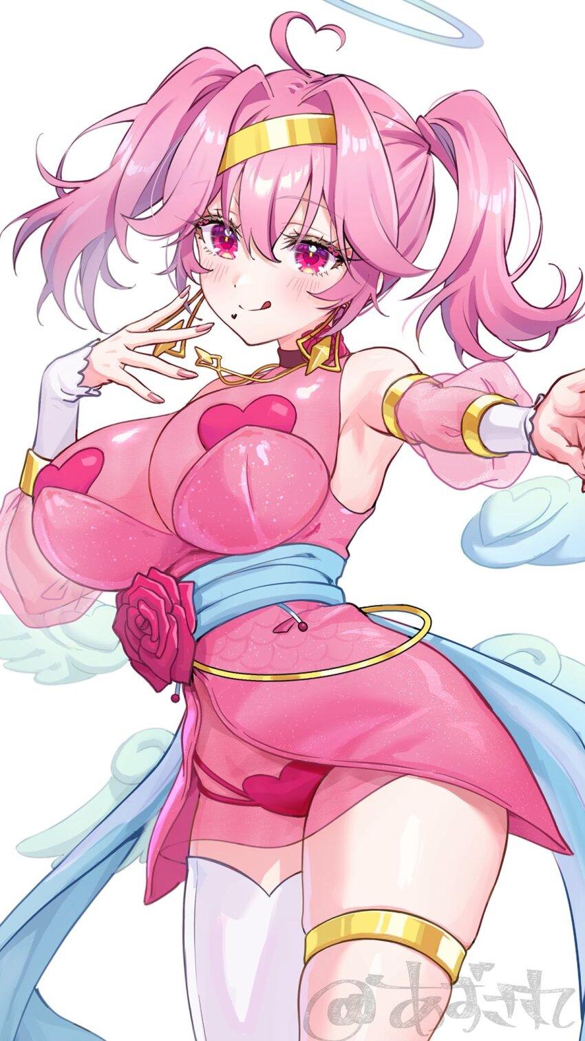 ahoge, angel, armband, artliel, ashliel_ailove, asymmetrical_legwear, azusamaru, blue_sash