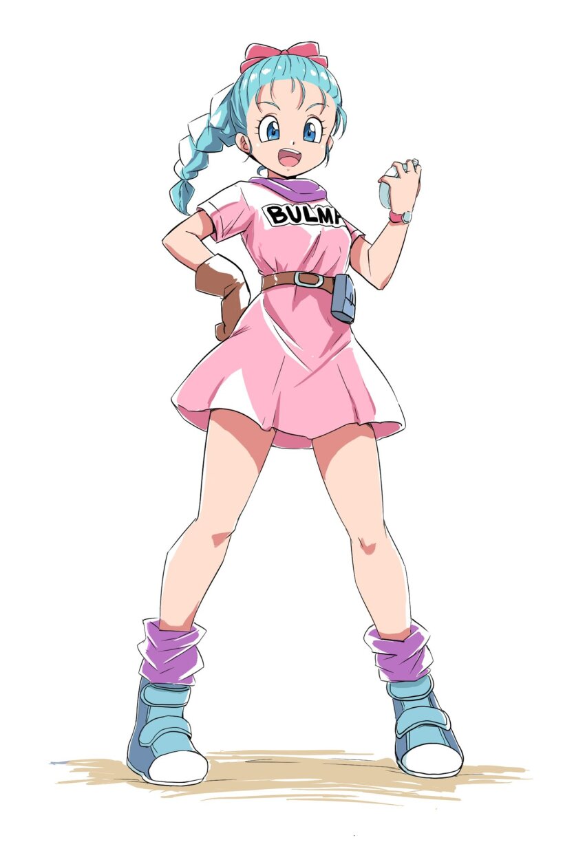 1girl, aqua_boots, aqua_eyes, aqua_hair, belt, belt_buckle, belt_pouch, boots