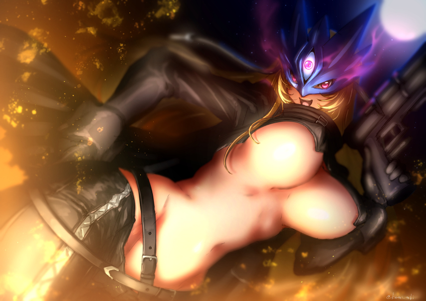 1girl, absurdres, beelstarmon, belt, black_belt, black_coat, black_gloves, black_pants