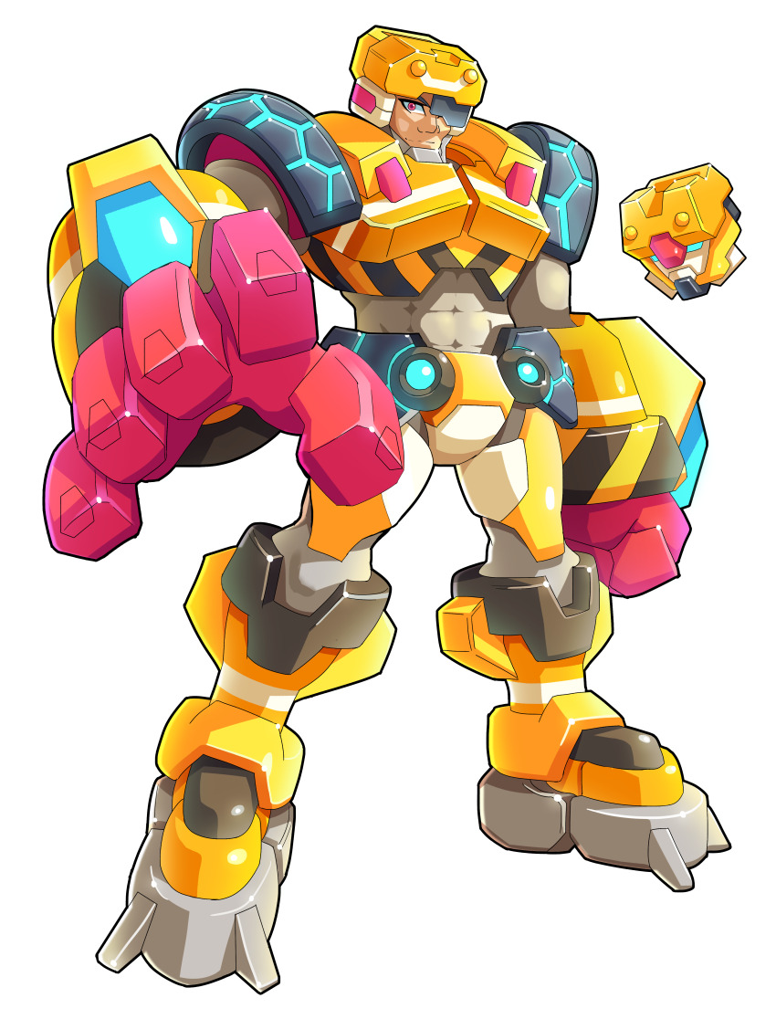 1boy, absurdres, android, armor, biometal, commentary, english_commentary, full_body