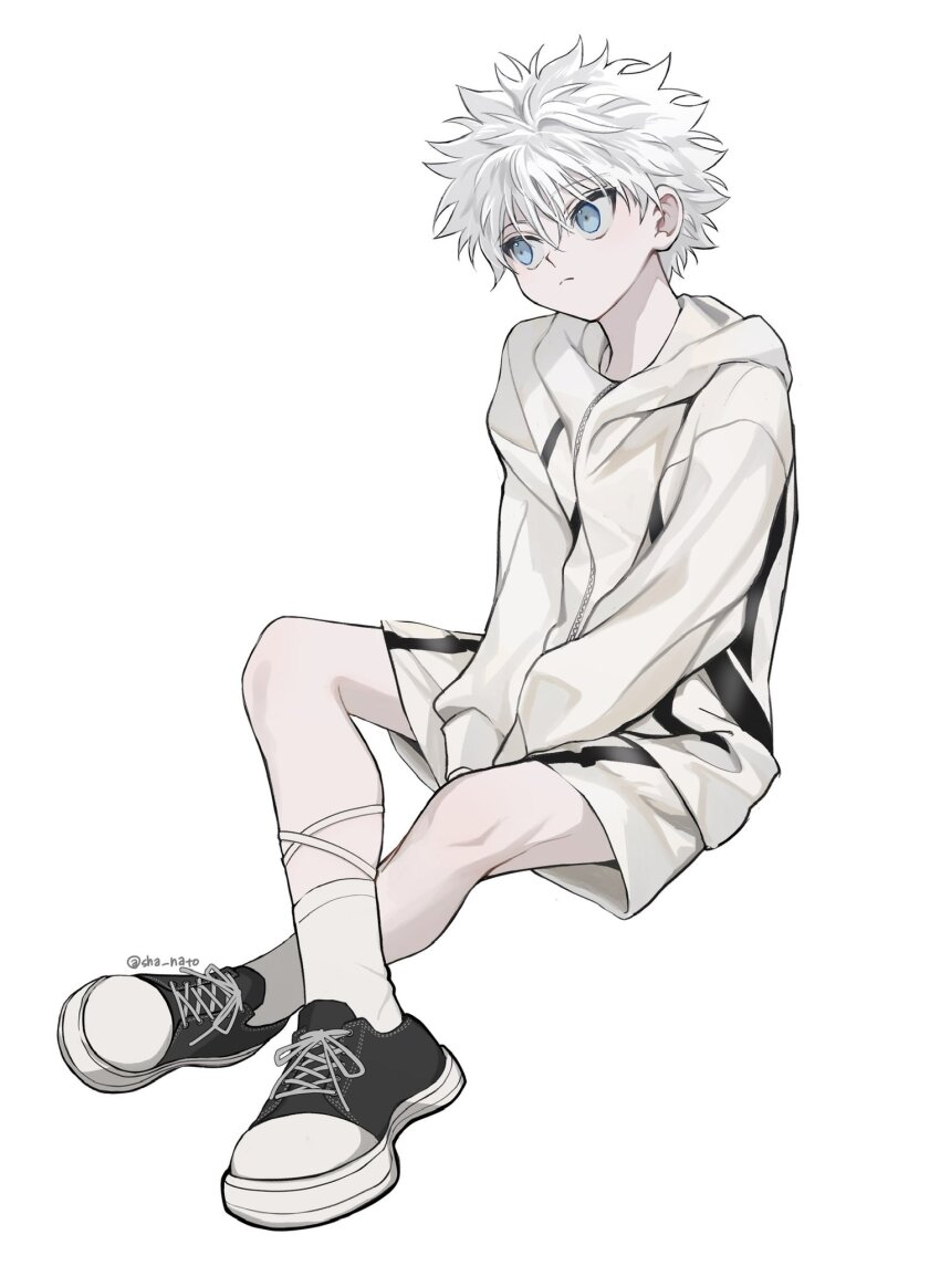 1boy, alternate_costume, closed_mouth, full_body, highres, hood, hood_down, hoodie