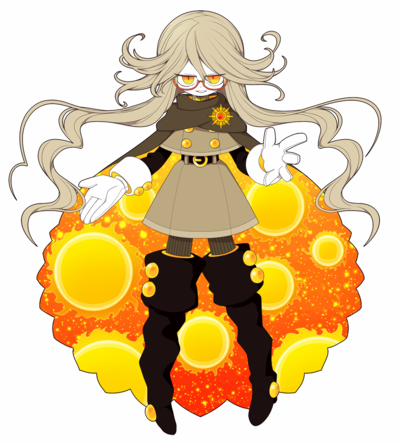 1boy, belt, blonde_hair, boots, brown_scarf, buttons, cloak, colored_skin