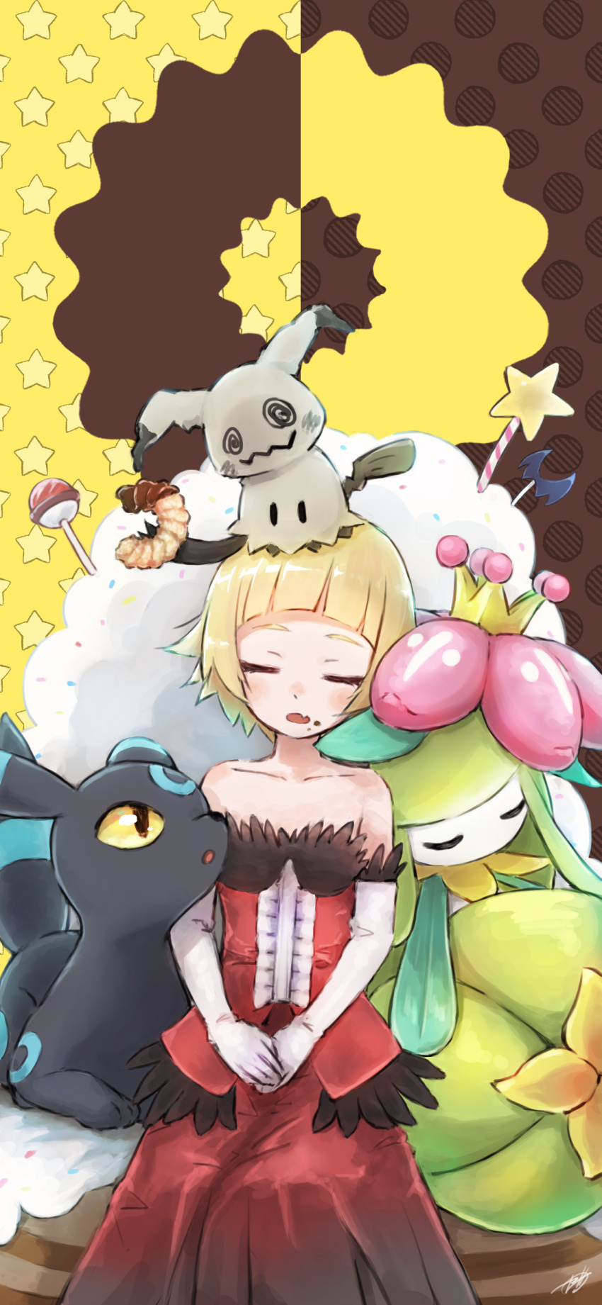 1girl, absurdres, alternate_color, bare_shoulders, blunt_bangs, collarbone, commentary_request, crossover